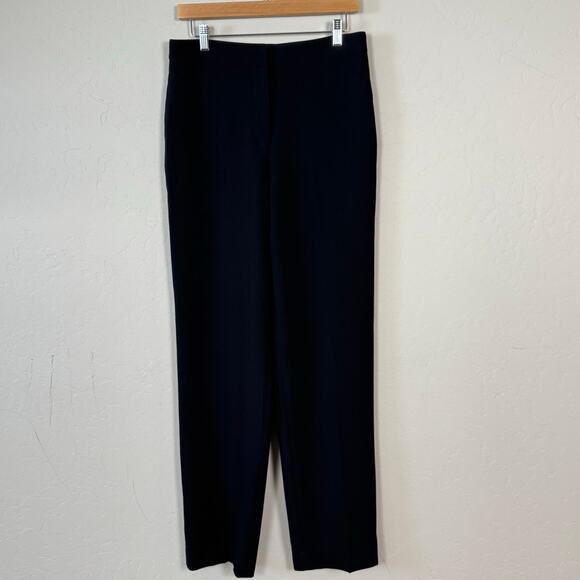 St. John Women's Size 6 Diana Straight Leg Crepe Marocain Black Pants Career - Picture 4 of 12